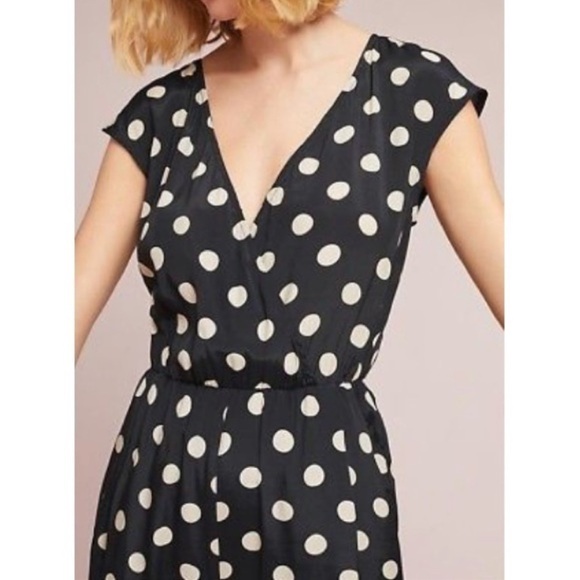 ANTHRO COREY LYNN CALTER Black White Polka Dot Jumpsuit, Size XS - Picture 5 of 11